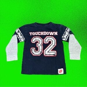 Mish Boys Football Touchdown Kids Long Sleeve Shirt - Navy and Gray Sleeves S 5